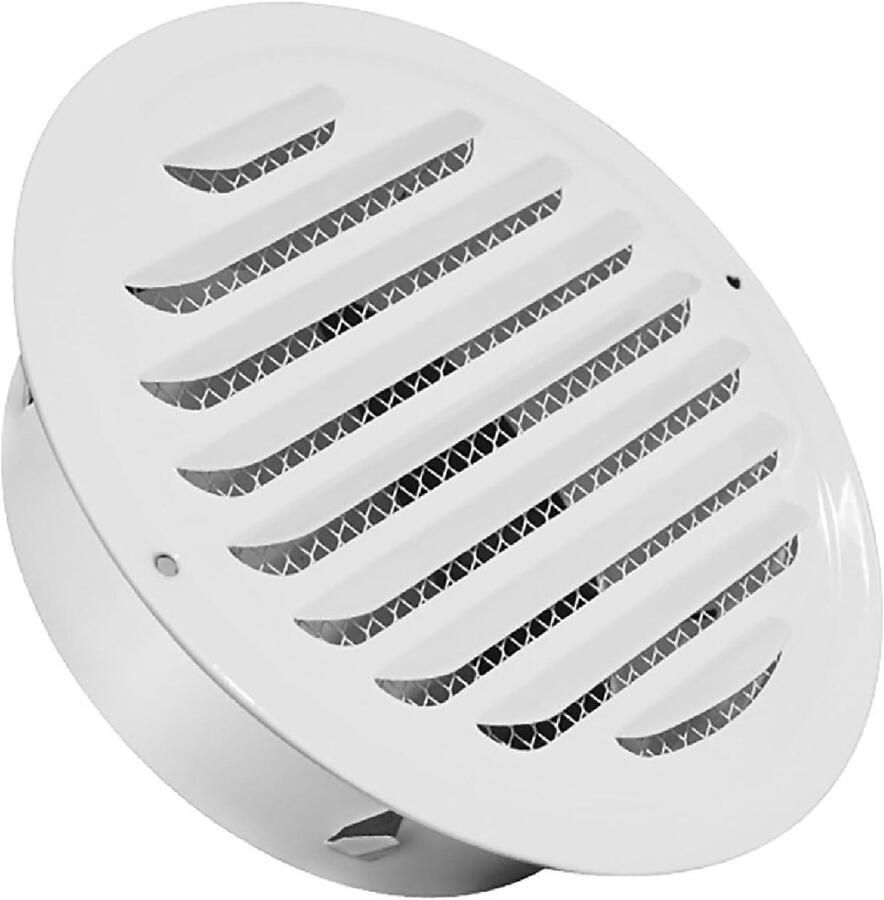 Ventilatiekap RVS Afzuigkap Rooster Luchtcirculatie Binnen Met Ingebouwd Gaas 80mm tot 200mm Wit