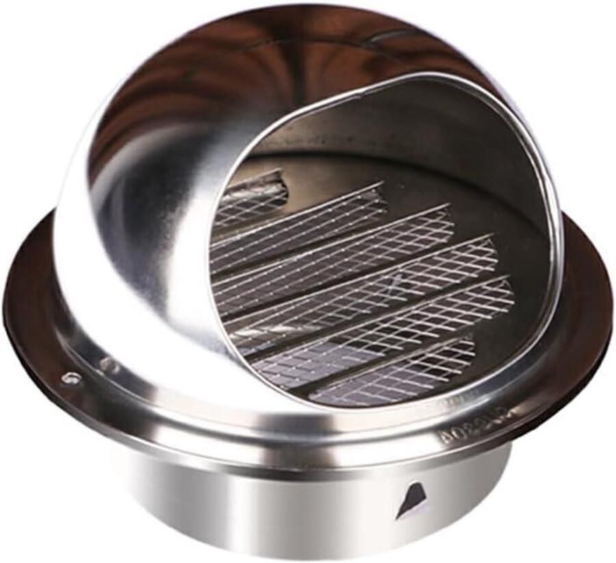 Ventilatiekap RVS Afzuigkap Rooster Luchtstroom Behouden Roestvrij Insectenwerend 100mm Diameter Zilverkleurig