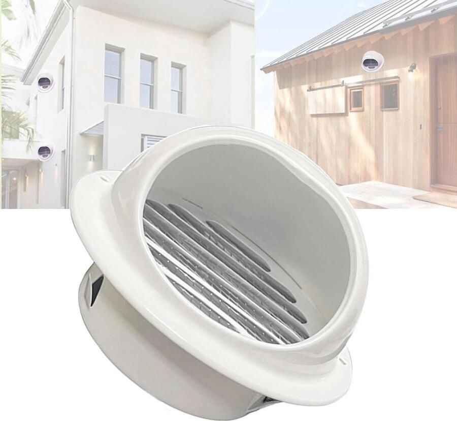 Ventilatiekap RVS Afzuigkap Ventilatie Luchtstroom Beveiligen Regenwerend Ontwerp 110 mm Wit
