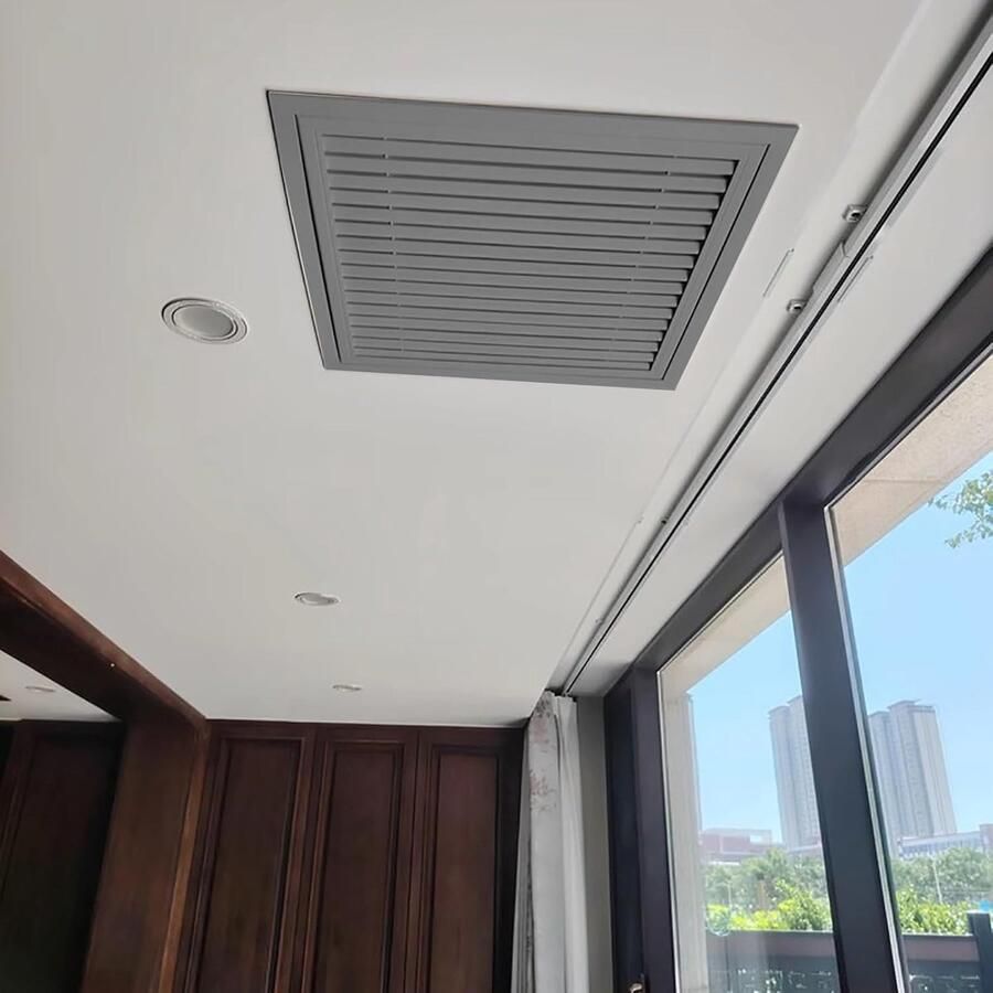 Ventilatiepaneel Aluminium Uitlaat Grill Luchtcirculatie Verbeteren Met Filtergaas 54 x 54 cm Grijs