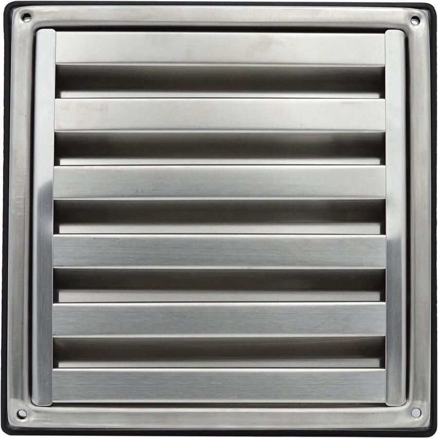Ventilatierooster 100 mm voor afzuigkap of wasdroger Roestvrij staal Insectenhor en vaste lamellen