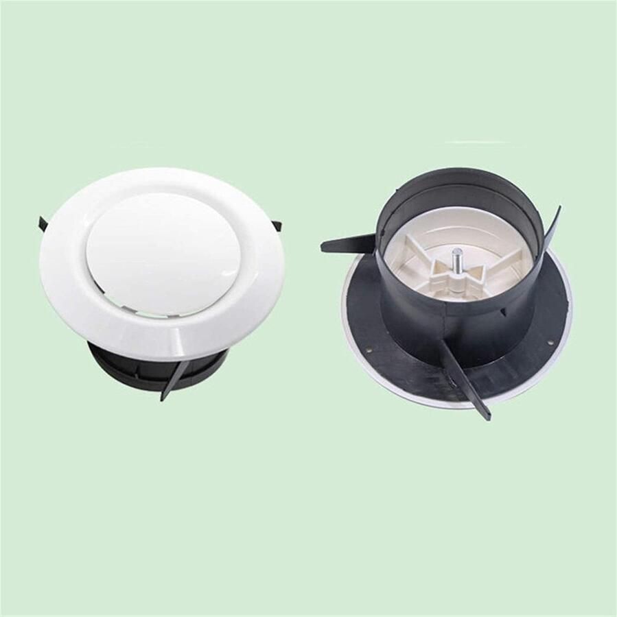 Ventilatierooster Afzuigkap Luchtregulatie Binnen Regelbaar Luchtvolume 75 mm Wit Zwart