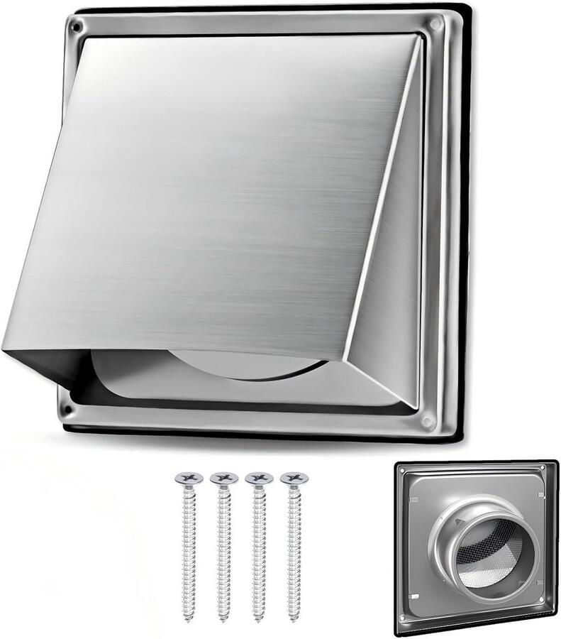 Ventilatierooster Afzuigkap Ronde Kanalen Insectennet Φ150 mm Zilver
