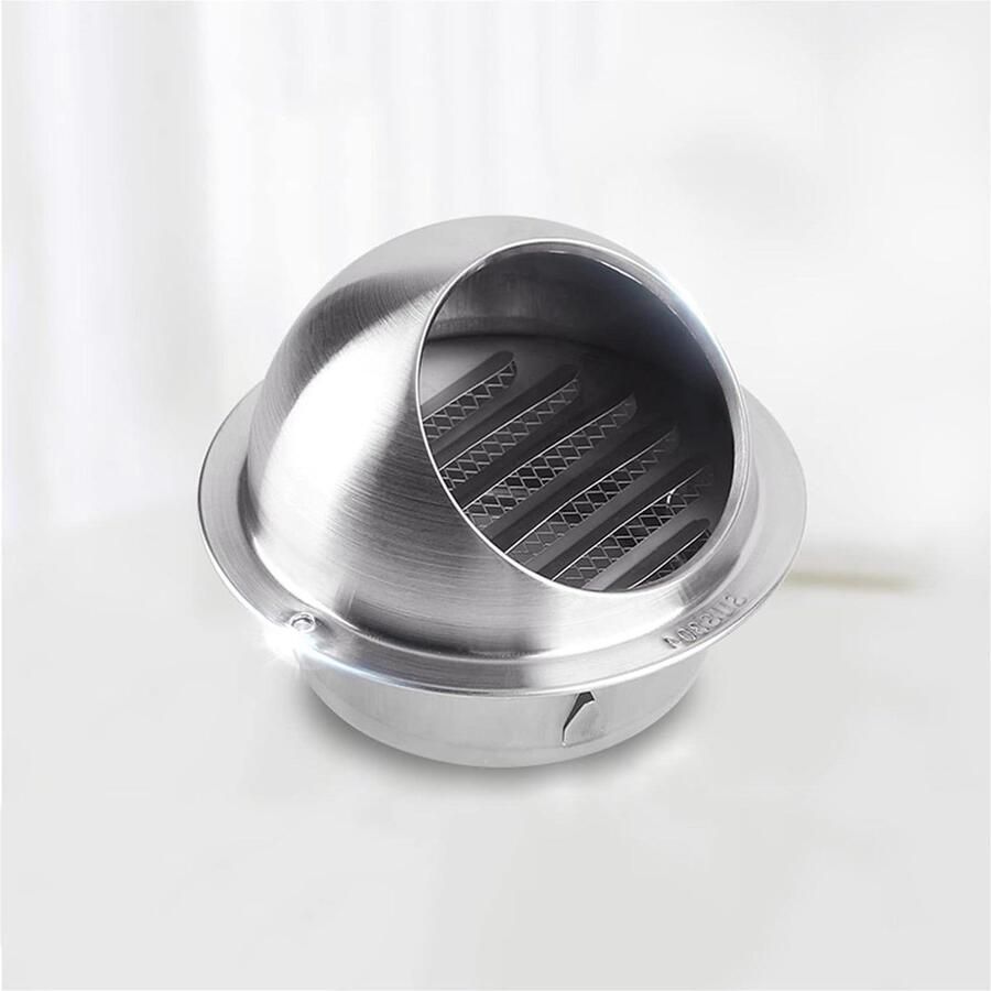Ventilatierooster Afzuigkap rooster Luchtverversing Ingebouwd vliegengaas 180 mm Zilver