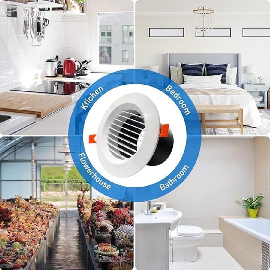 Ventilatierooster Afzuigkap rooster Ventilatie huis Weerbestendig ontwerp 100 mm Wit