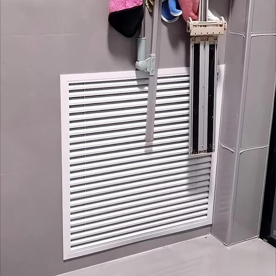Ventilatierooster Aluminium Afzuigkap rooster Luchtcirculatie Verbeteren Lamellen 45 Graden 30 x 40 cm Grijs
