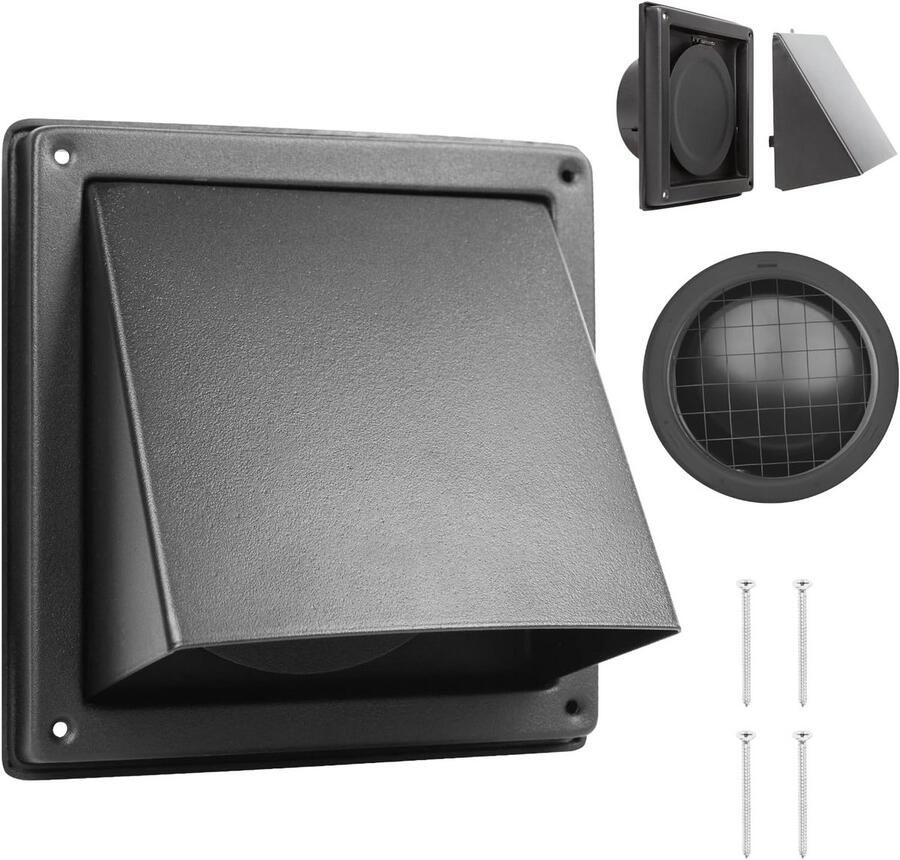 Ventilatierooster Buiten Afzuigkap Rooster Ventilatie Verbeteren Roestvrij Staal 125 mm Zwart