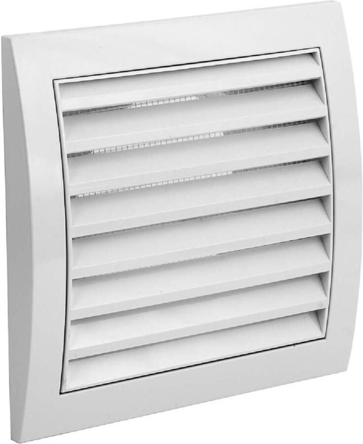 Ventilatierooster met Bescherming Afzuigkap rooster Buitenlucht Toevoer Geïntegreerde terugslagklep Ø 100mm Wit