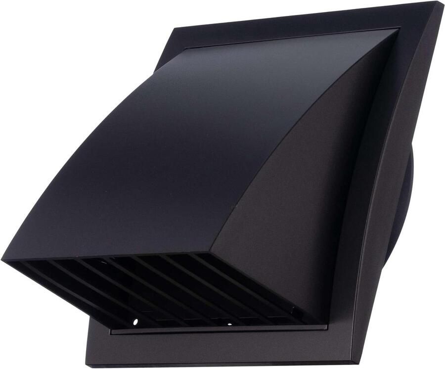 Ventilatierooster met Klep Afzuigkap Rooster Buiten Ventilatie Regen en Wind Bescherming Ø 150mm Antraciet