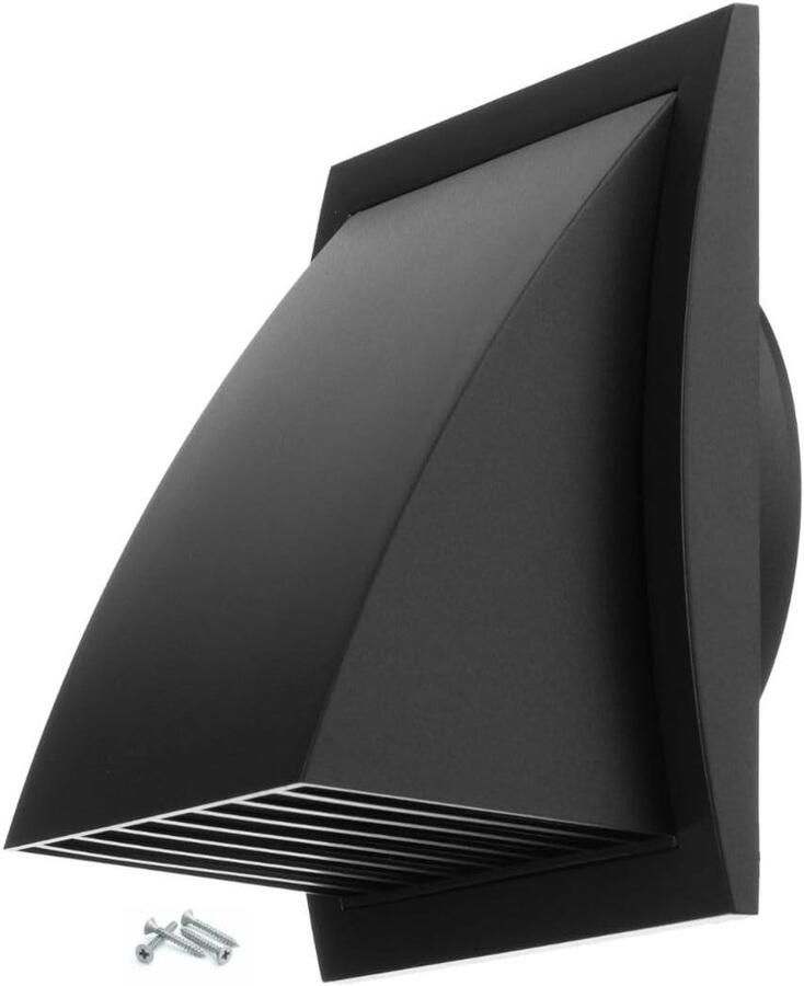Ventilatierooster met Klep Afzuigkap Rooster Luchtstroom Reguleren Weerbestendig ABS Plastic Ø 125 mm Antraciet