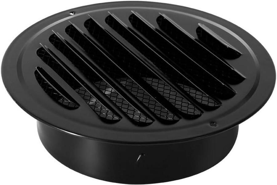 Ventilatierooster Rond Afzuigkap rooster Luchtcirculatie Verbeteren Fijnmazig Ontwerp 100 mm Zwart