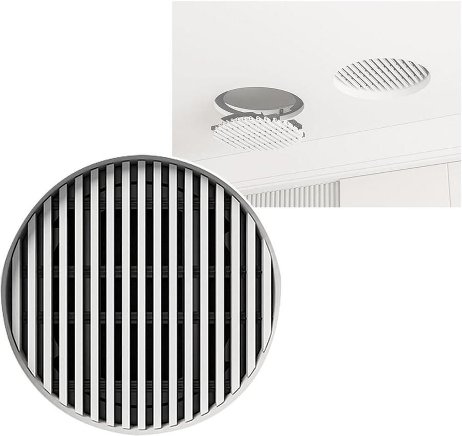 Ventilatierooster Rond Afzuigkap Rooster Luchtcirculatie Verbeteren Met Ingebouwd Gaas 50 cm Wit