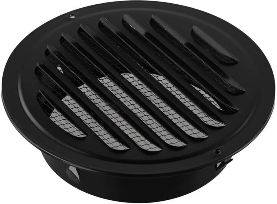 Ventilatierooster Rond Afzuigkap Rooster Luchtcirculatie Verbeteren Roestvrij Staal 200 Mm Zwart