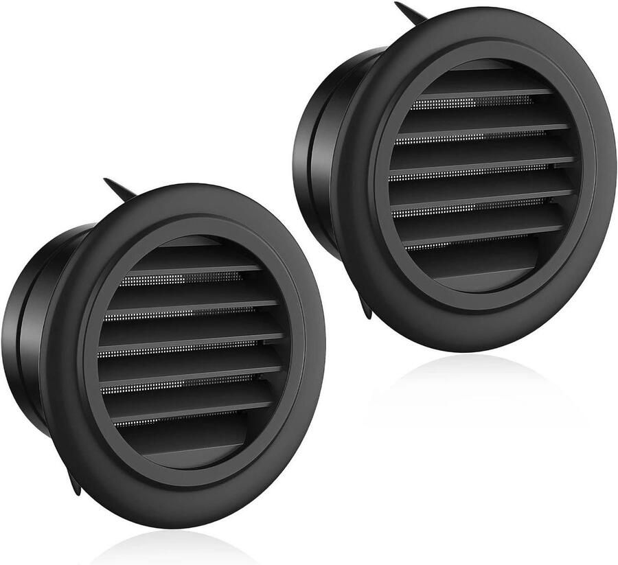 Ventilatierooster Rond Afzuigkap rooster Ventilatie Verbeteren Met Insectenbescherming 75 mm Zwart