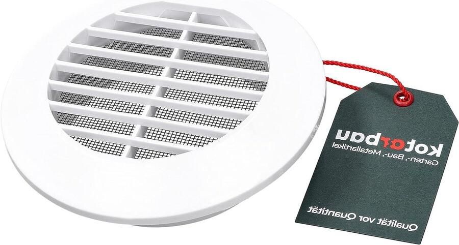 Ventilatierooster Rond Afzuigkap Roostertje Luchtcirculatie Verbeteren Met Insectenbescherming 100 mm Diameter Wit