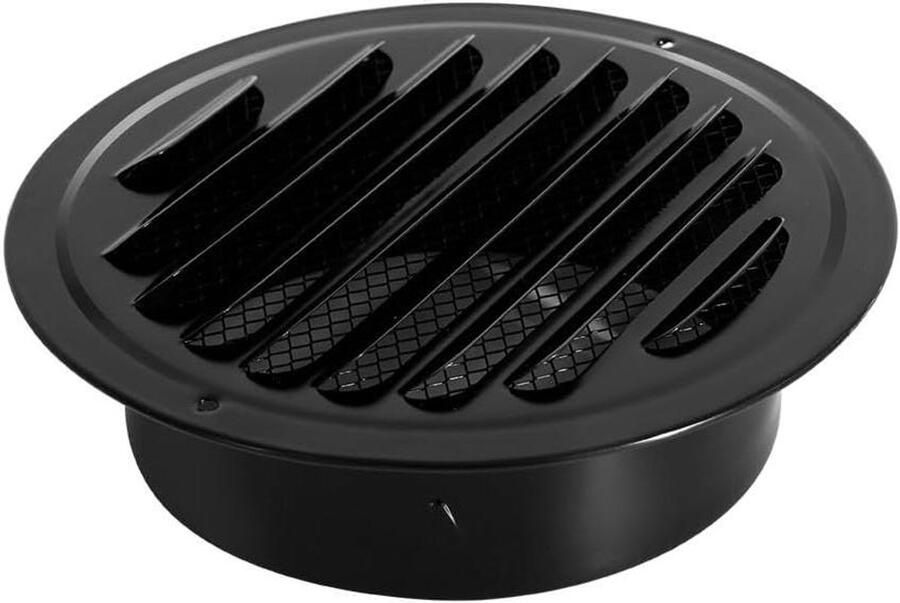 Ventilatierooster Rond Afzuigkap Vent Cover Luchtcirculatie Verbeteren Met Insectengaas 70mm Zwart