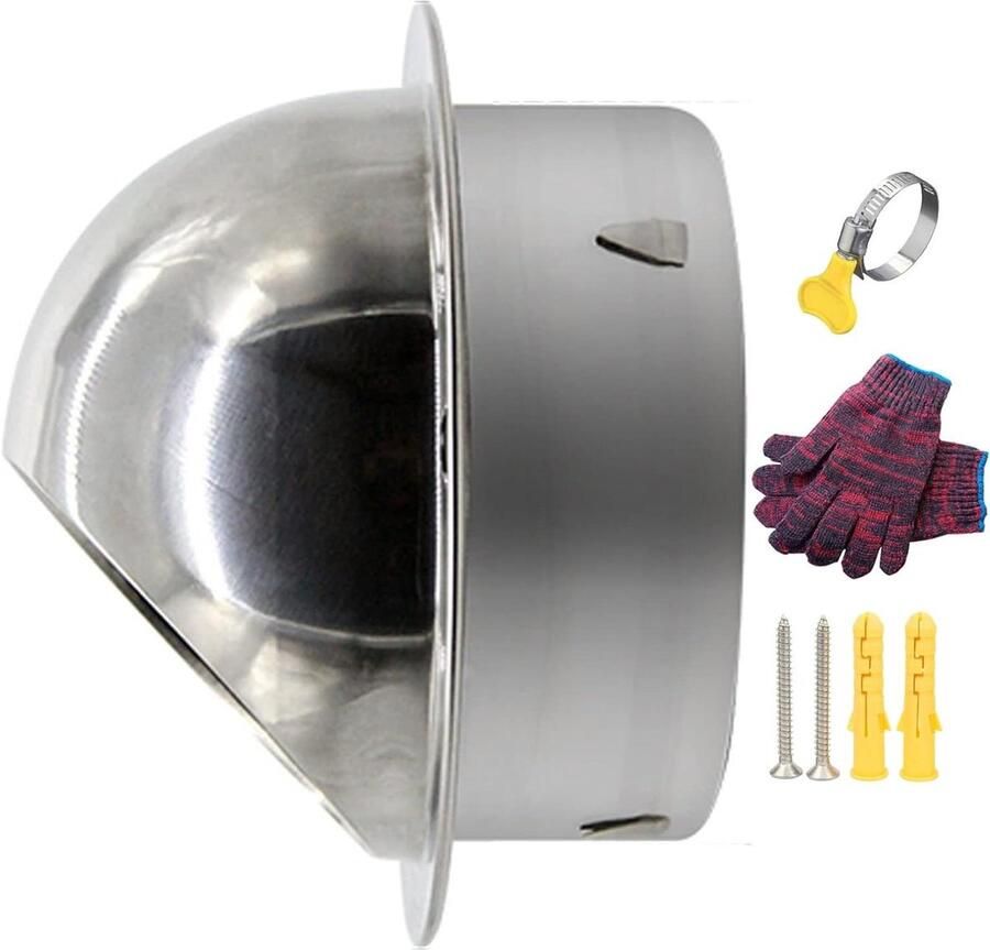 Ventilatierooster Ronde Kap Afzuigkap Muur Luchtcirculatie Verbeteren Verzwaard Ingebouwd Rooster Maten Zilver