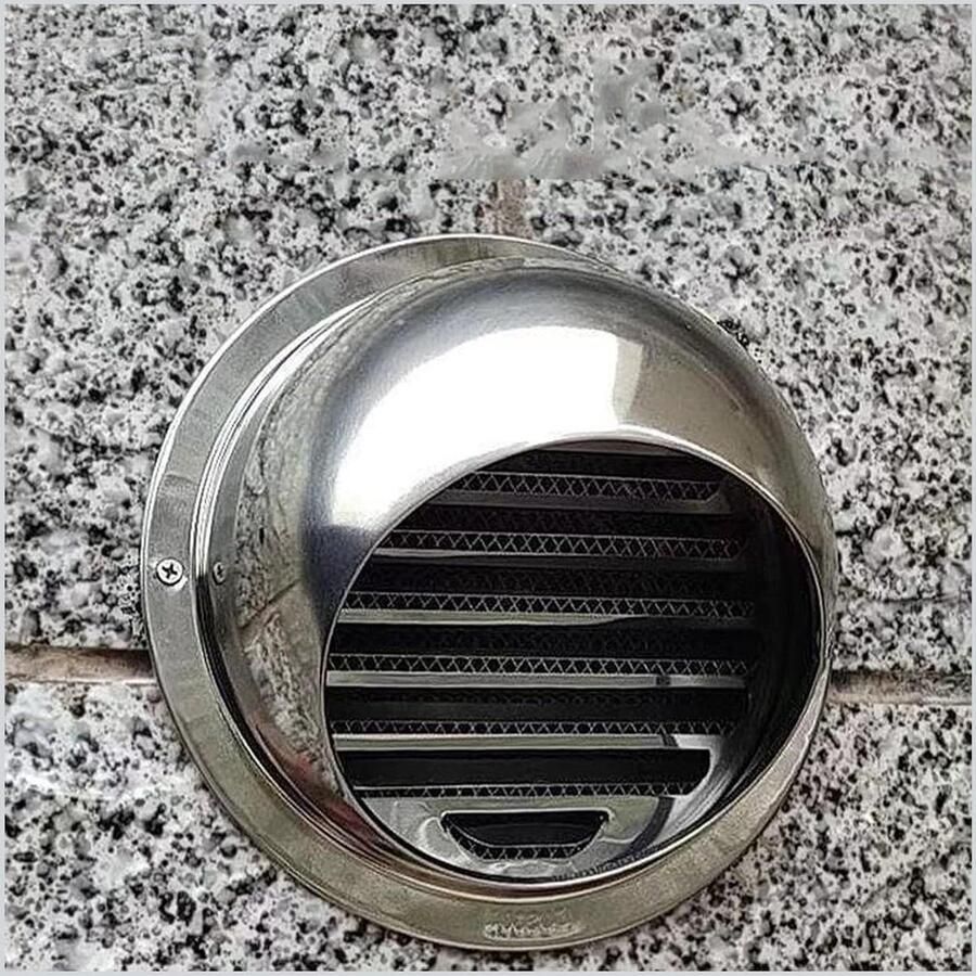 Ventilatierooster RVS Afzuigkap rooster Ventilatie Afzuiging Stabiele Driehoekige Weerhaak 130mm Zilverkleurig