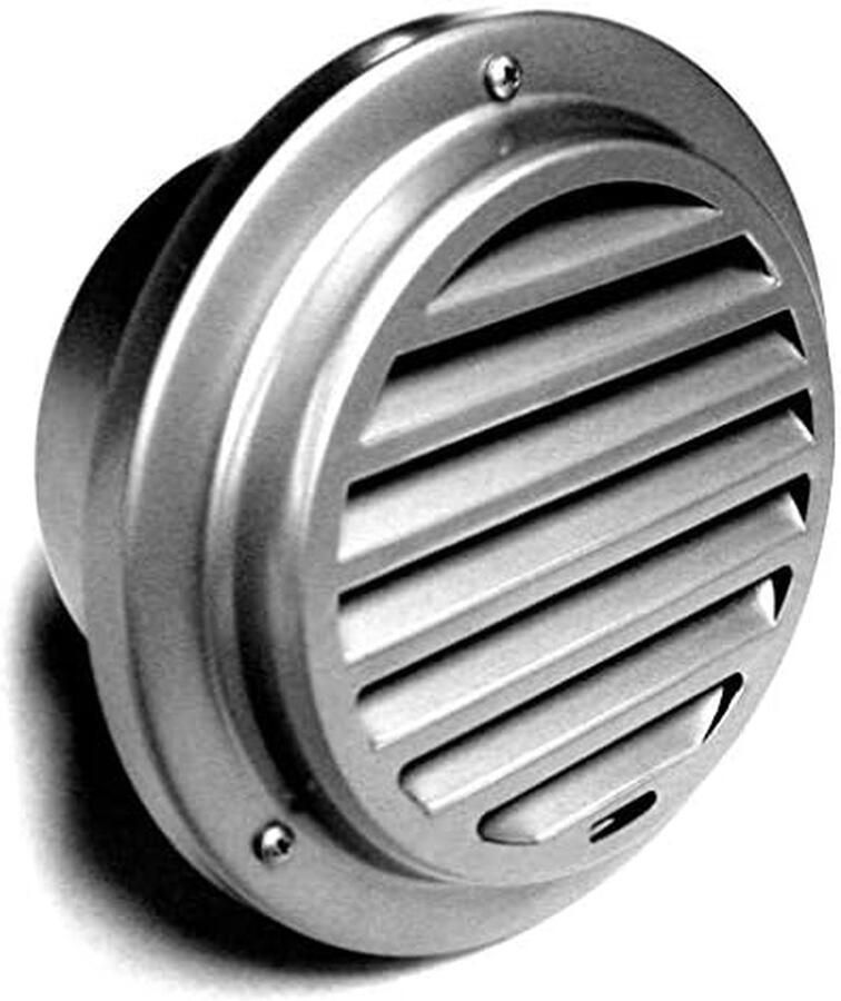 Ventilatierooster RVS Lamellenrooster Afzuigkap Luchtstroom Reguleren Weerbestendig Insectenbescherming Ø 125 mm Roestvrij staal