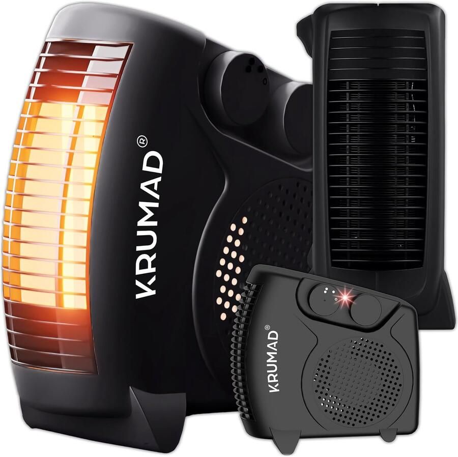Ventilatorkachel Elektrische Verwarming Ruimte Opwarmen Met Thermostaat 2000 W Zwart