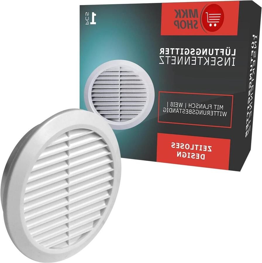 Ventilatorrooster Wit Ventilatierooster Afzuigkap Ventilatie Regelen Insectenwerend Net Ø 75 mm Wit