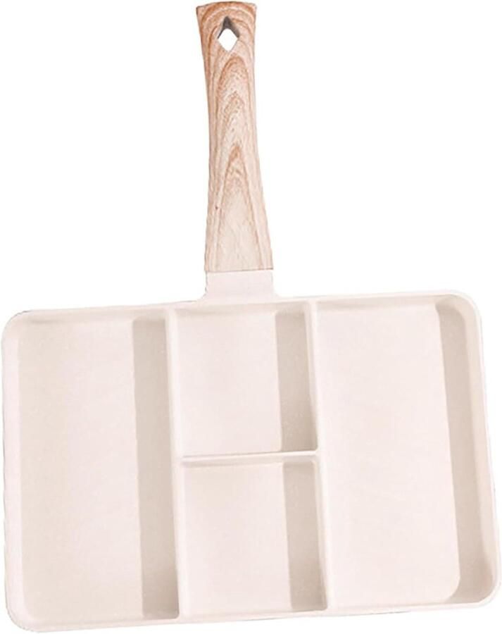 Verdeelde Grillpan Ontbijtpan Koken voor iedereen 4-delig ontwerp 35x27cm Wit