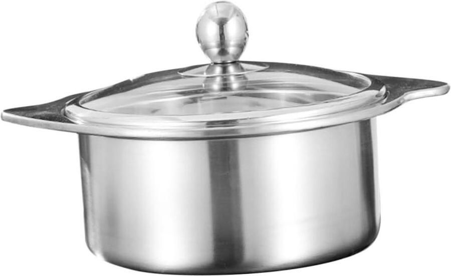 Verdeelde Hotpot Pan Fondue Pot Twee Smaken Koken Roestvrij Staal 24.50X20.00X9.00CM Zilver