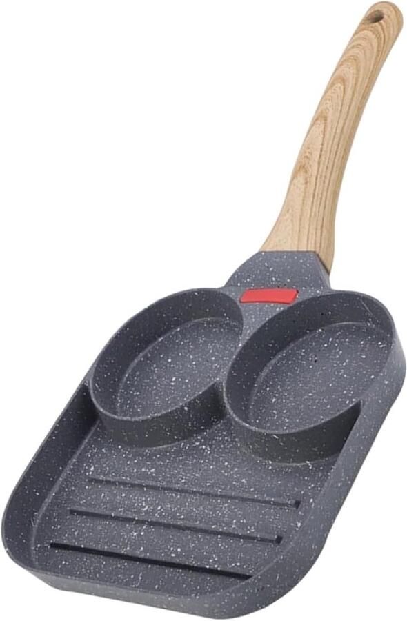 Verdeelde Koekenpan Omeletpan Splitpan Ontbijt Maken Antiaanbaklaag Medium Grijs