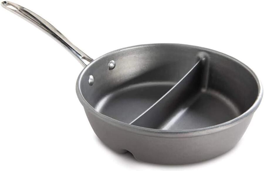 Verdeelde Sauspan Dubbele Pan Koken Gegoten Aluminium 95 Inch Zilver