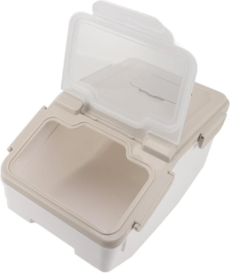 Verdikte Rijstdispenser Graan Opslag Keuken Organisatie Luchtdicht en Droog 10kg Capaciteit Beige