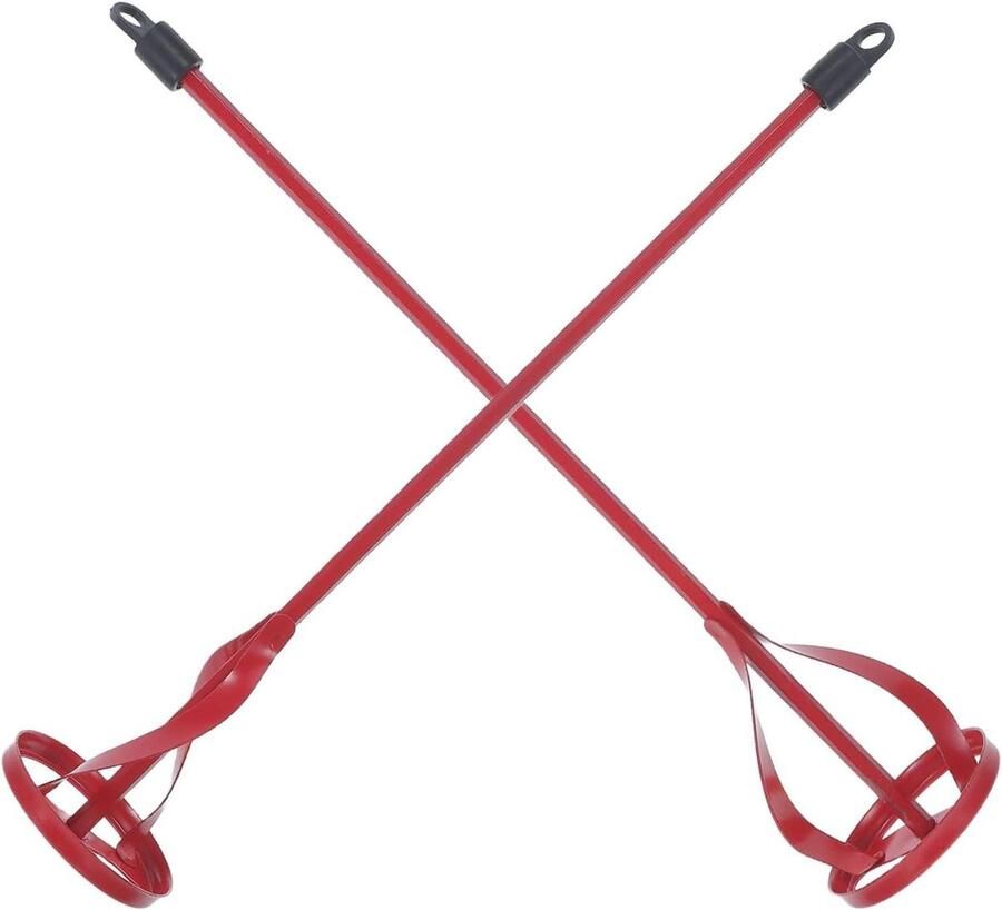 Verf Mixer Opzetstuk Roerstaaf Boormachine Efficiënt Mengen Roestvrij Staal 2 Stuks 40cm Rood