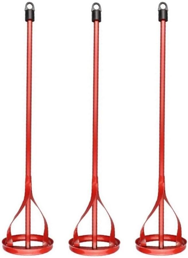 Verfmengpeddels Set Mestelstaven Mixers Gips Mortel Mengen Zesassige Stabiliteit 3 stuks Rood