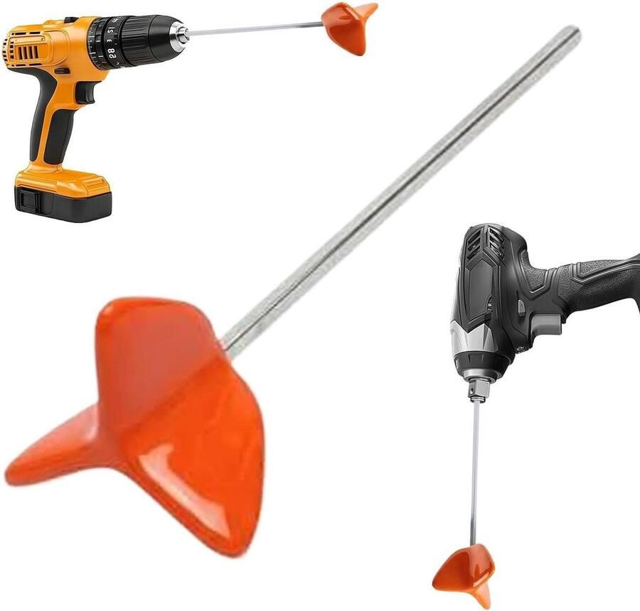 Verfmixer Booropzetstuk Roerstaaf Mengstaaf Materialen Mengen Non-stick Siliconen 27 cm Zwart