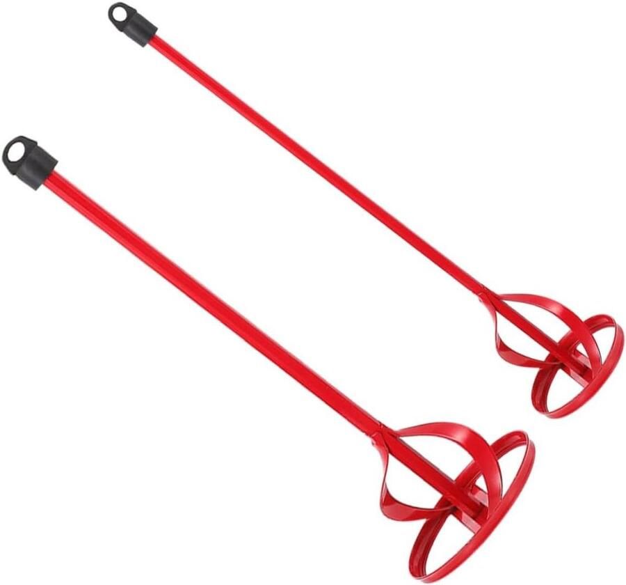 Verfmixer Booropzetstuk Betonmengstaaf Mengstaaf Verf en Cement Mengen Stalen Mengstaaf 42 cm Rood