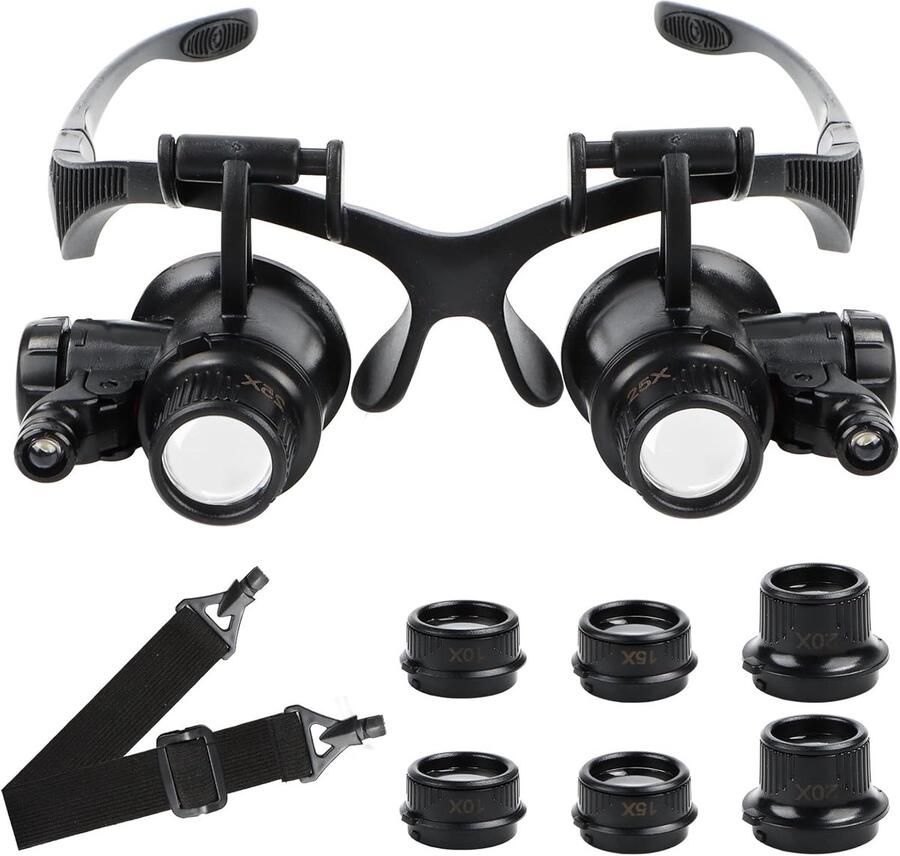 Vergrootbril met licht hoofdband leesloep vergrootglas led-loep met verstelbaar licht hoofdband loep voor juweliers naaien knutselen