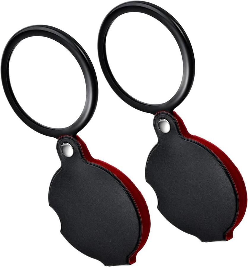 Vergrootglas 2 stuks 5x mini draagbare handheld opvouwbare oogloep vergrootglas lens met roterende beschermende holster zakglas om te lezen stempels en kaarten