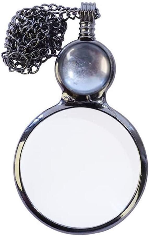 Vergrootglas Hanger Ketting Gift Vergrootglas Ketting Optische Vergrootglas Lens met Vintage Lucky Crystal Bead Hanger voor Bibliotheek Lezen Fijne Print Zoomen Verhoog Visie Sieraden Legering