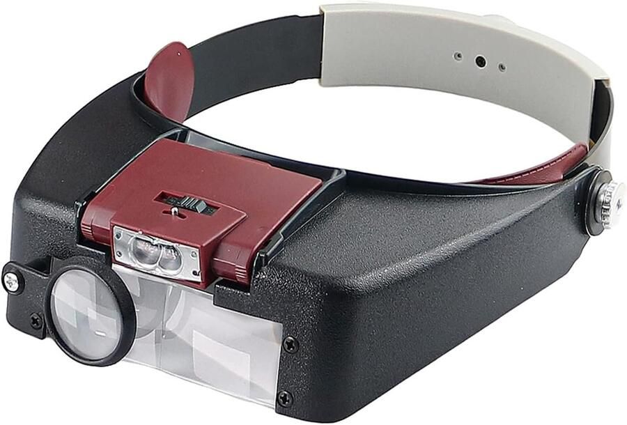Vergrootglas met 2 LED Verlichting Hoofd Lamp Loep 1.5x 3X 6.5x 8x Eyewear Vergrootglas Voor Reparaties Lezen Sieraden Maken