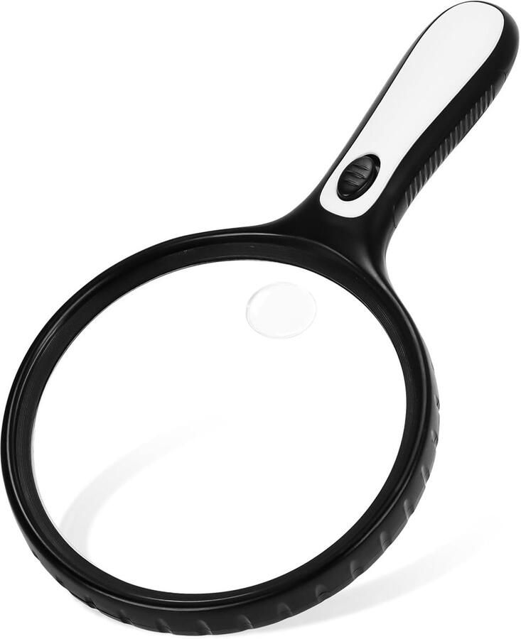 Vergrootglas met 24 lichten 20x 30x handloep leesloep hoge helderheid effectieve diameter 146 mm voor het lezen van munten inspectie senioren kinderen juweliers hobby's
