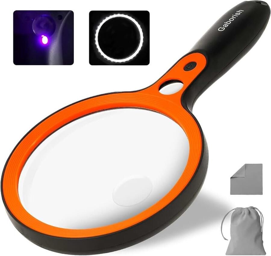 Vergrootglas met 36 LED-licht 10X 20X 45X draagbare verlichte vergrotglas met 1 UV-licht voor senioren lezen inspectie munten dichtbij werk onderzoeken