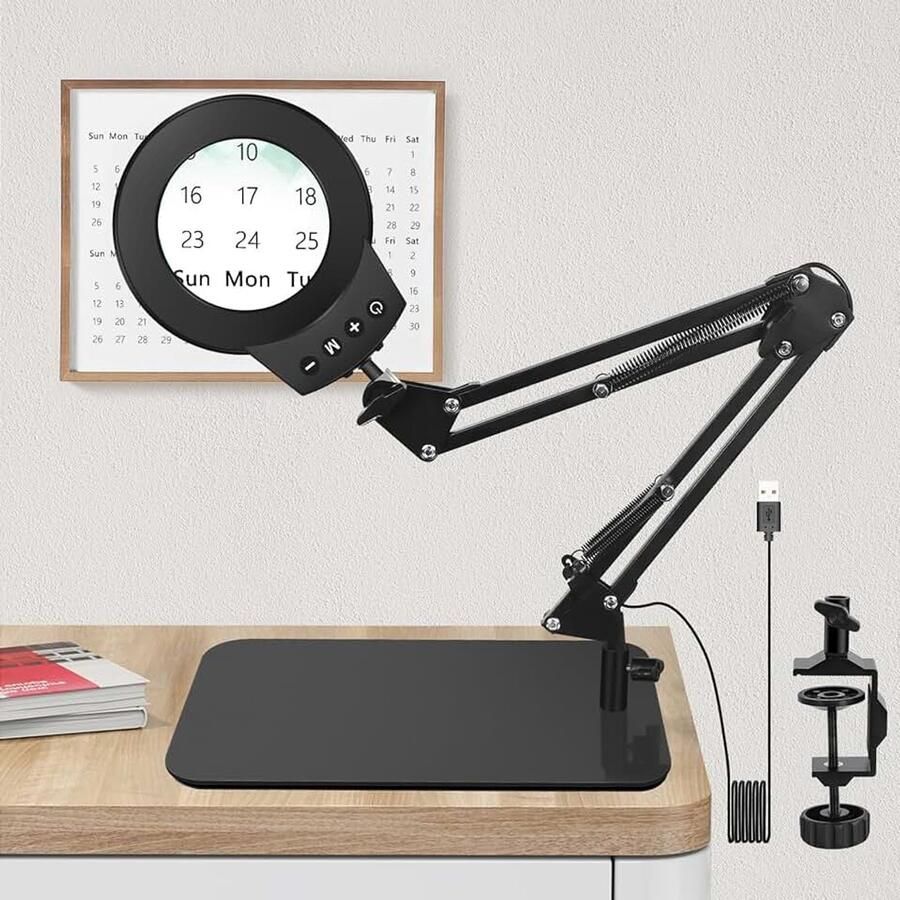 Vergrootglas met licht led-vergrootlamp met aanraakbediening vergrootlamp werkplek cosmeticalamp voor cosmetica praktijk knutselaars leeshulp vergrootglas