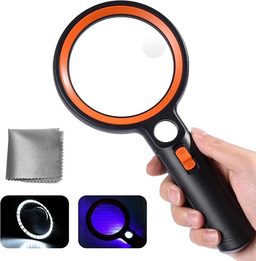 Vergrootglas met licht leesloep met licht leesloep met 31 ledlampjes handloep 2 modi groot met licht voor senioren kinderen juweliers hobby's