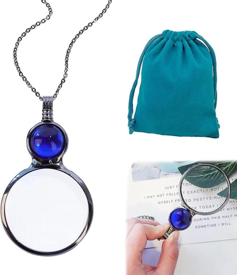 Vergrootglas voor halsketting 1 vergroting 10 vergrootglazen met ketting van legering voor boeken kranten cosplay-accessoires