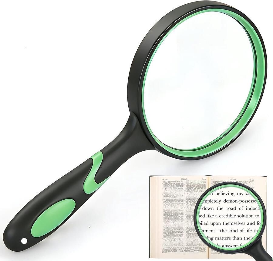 Vergrootglas voor kinderen 30-voudige leesloep 100 mm grote handloep High Definition vergrootglas kindervergrootglas senioren met valbestendige rubberen handgreep voor wetenschappelijke boeken