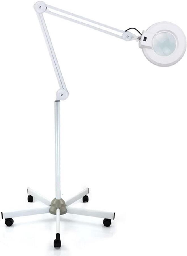 Vergrootlamp 5 x led-vergrootlamp met standaard dimbaar rolstatief vergrootlamp draaibare arm cosmeticalamp 22 W
