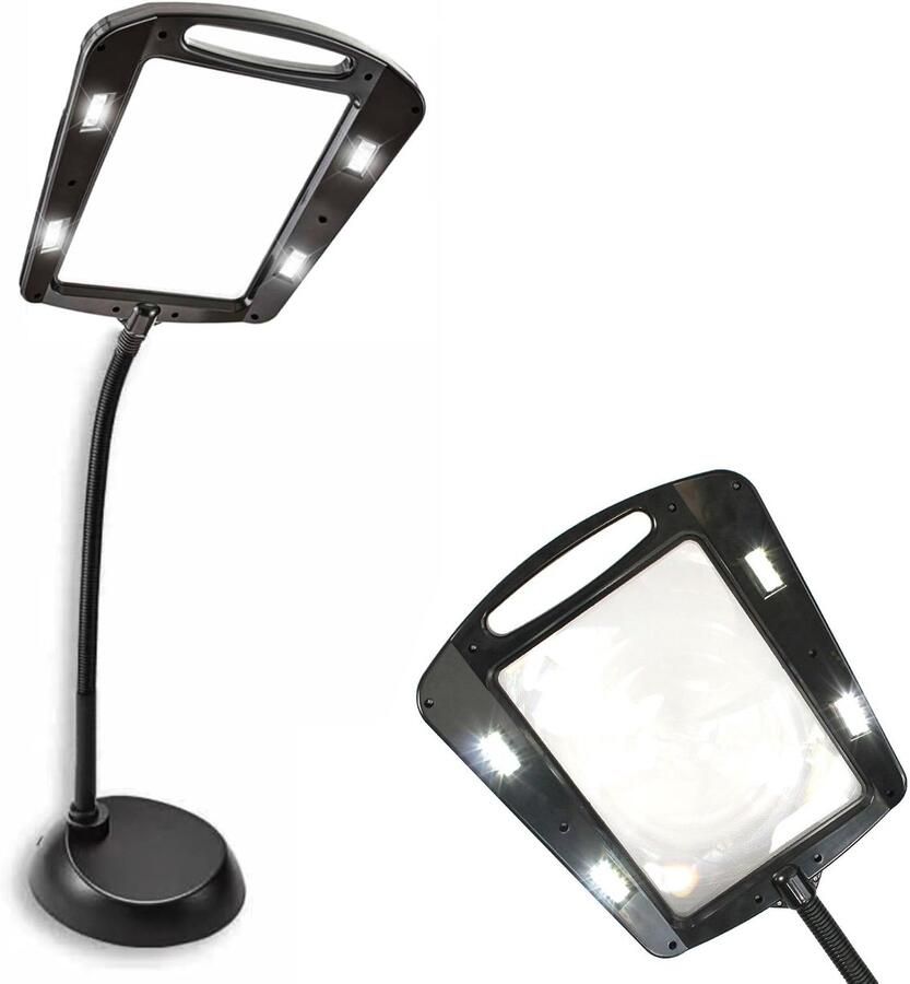 Verlicht 12 leds om neer te zetten 5 x vergroting draaibaar voor lezen knutselen naaien borduren en andere precisie-activiteiten 160 cm (reuze)