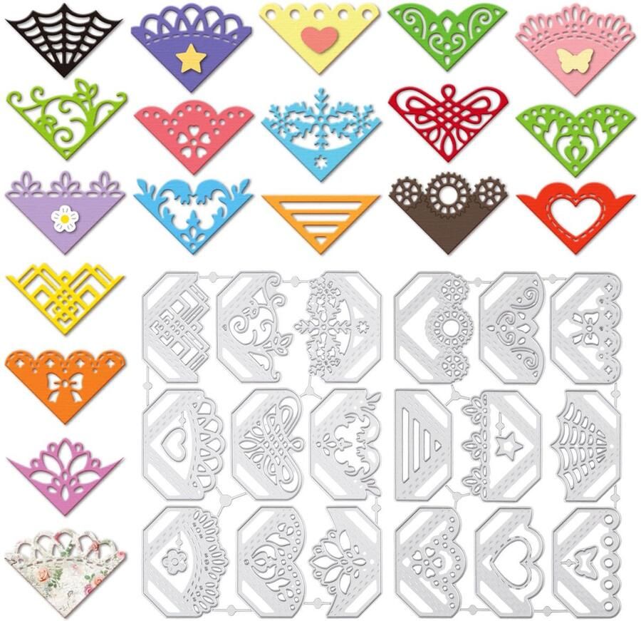 Verschillende Boekhoeken Snijden Matrijzen Voor DIY Scrapbooking Bloemen Vlinder Hoeken Metalen Die Cuts Fotolijst Cut Stencils Voor Halloween Kaart Maken Embossing Album Kerst Craft Decor