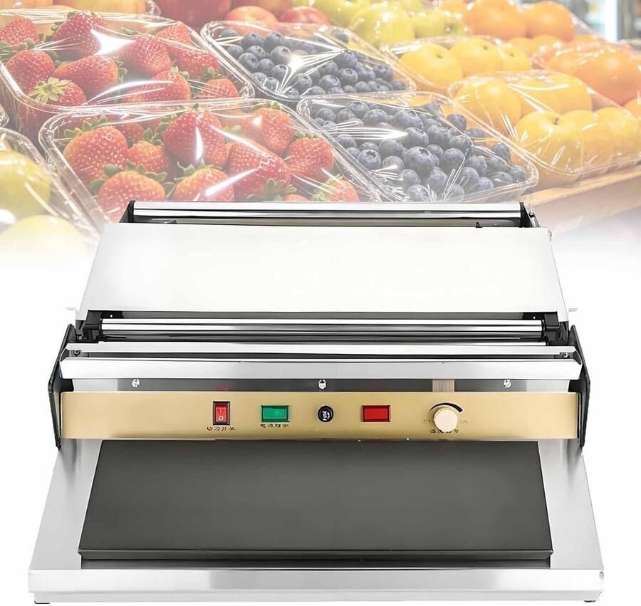 Vershoudfolie Sealer Verpakkingsmachine Keuken Voedsel Verpakken Instelbare Temperatuur Tot 45 cm Zilver