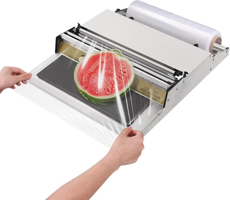 Vershoudfolie Sealer Voedselverpakker Voedsel Bewaren Verstelbare Temperatuur 45 cm Zilver
