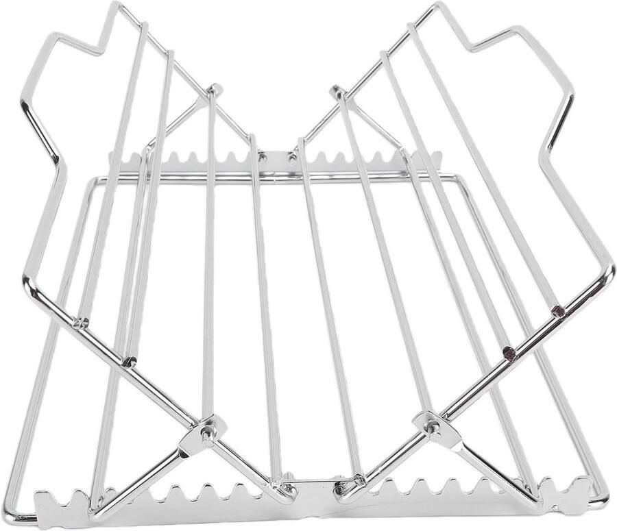 Verstelbaar Braadrek Bakrek Oven Gelijkmatig Braden Stevig Opvouwbaar Frame 30 x 30 cm Zilver